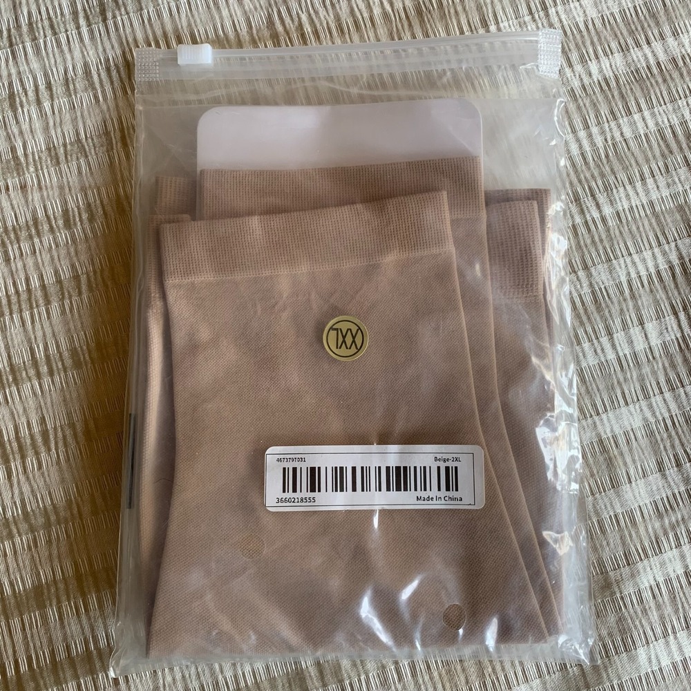 Unbranded High Knee Compression Sleeves Beige 2XL Footless Sports Socks